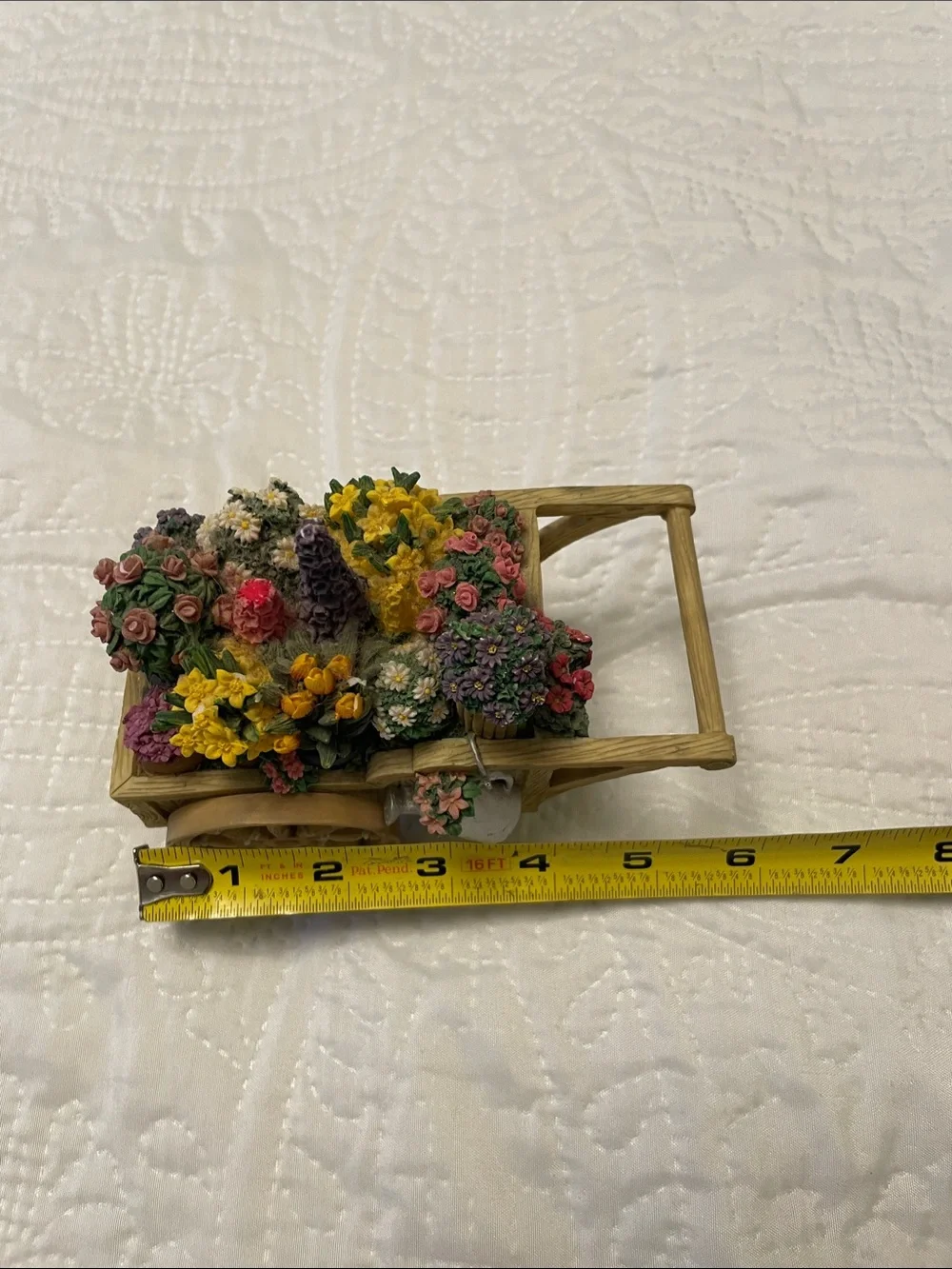 Vintage 1996 San Francisco Music Box Company Resin Flower Cart or Wagon Figure